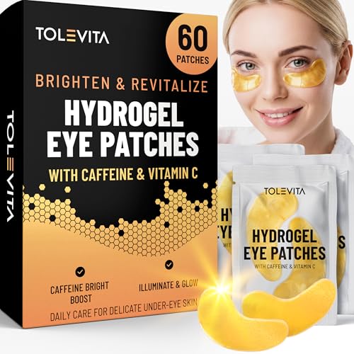 TOLEVITA Gold Caffeine & Vitamin C Under Eye Patches - Brightening & Hydrating 60 Patches