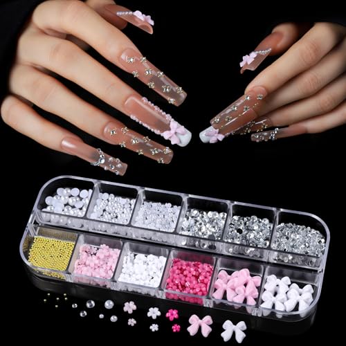 Teenitor XXL Square Nail Tips with Charms & Brushes - 240pcs Nail Art Kit