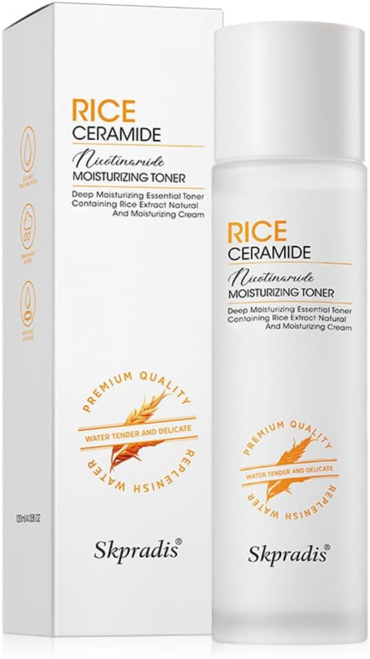 Natural Rice Toner - Ceramide-Infused Hydrating Formula for Dull & Dry Skin | 4.05 Fl Oz
