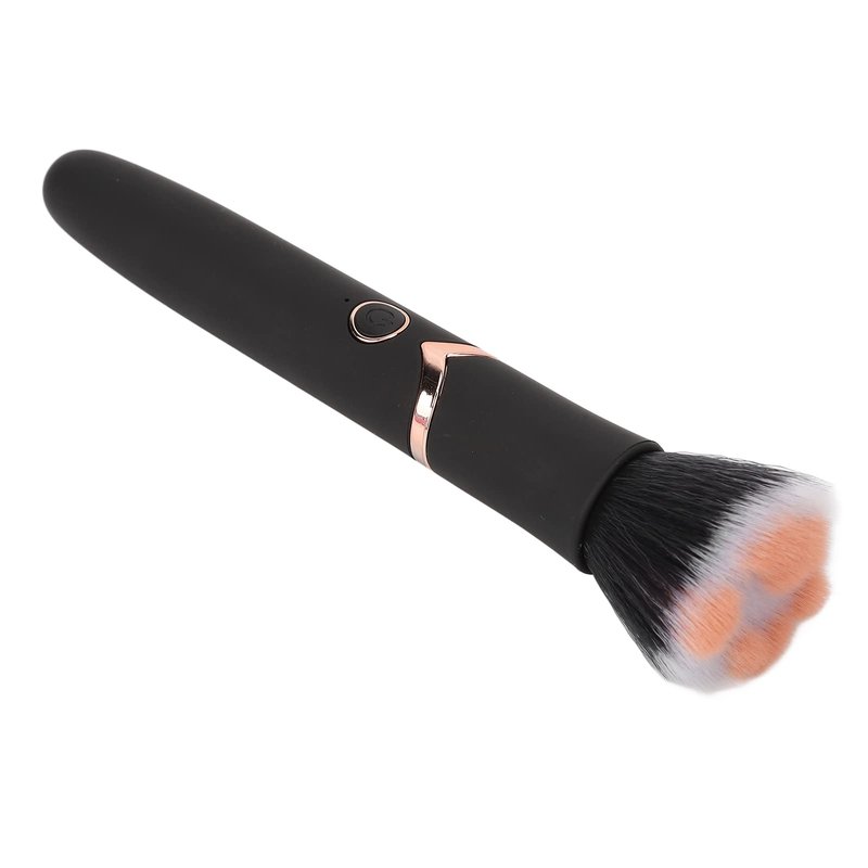 Powered Electric Makeup Brush Loose Powder Brush 10 Gears Vibration Electric Massage Brush for Makeup Blending Contouring Airbrush Finish, Black