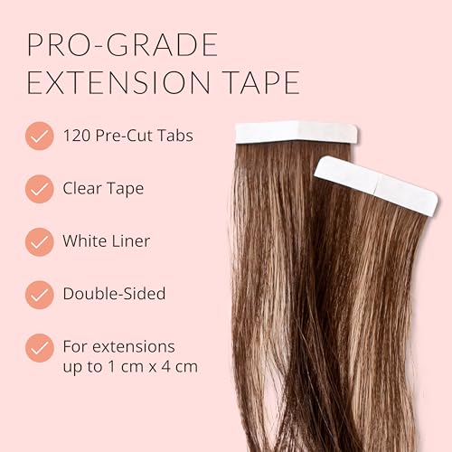 Beautify No-Shine Hair Extension Tape Tabs - 120 Double-Sided Adhesive for Secure Bonding