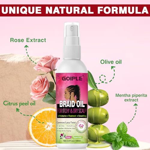 Goiple Rose Water Spray for Hair 4pcs - Refreshing Loc & Braid Moisturizer