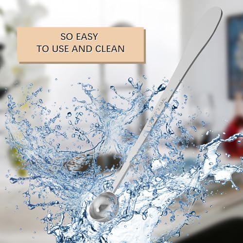 BERYLER Extra-Long Handle Measuring Spoon Set - 2PCS, 1 Tbsp (15ml), Stainless Steel, Dishwasher-Safe