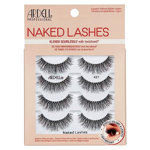 Ardell Naked Lashes 421 | Natural Look False Eyelashes, 4 Pairs