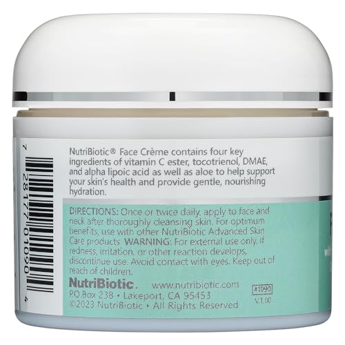 NutriBiotic Antioxidant Face Cream with Vitamin C & GSE, 2 Oz