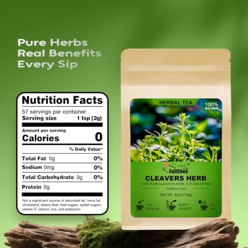 Premium Cleavers Herb Tea - 4oz Dried Galium Aparine, Caffeine-Free