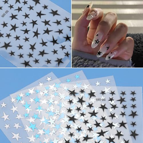 8 Sheets Self-Adhesive Star Nail Art Stickers for Manicure