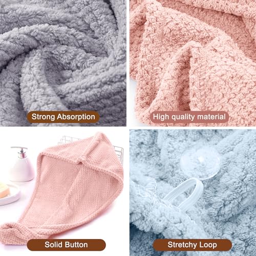 Super Absorbent Microfiber Hair Towel for Curly Hair - 3 Pack