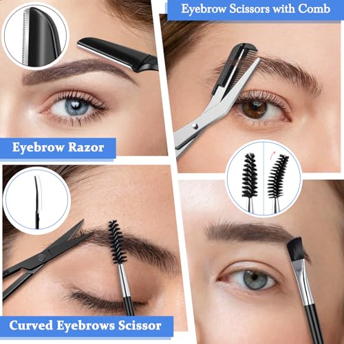 TsMADDTs Black Eyebrow Kit - 8 in 1 Trimmer, Scissors & Tweezers Set