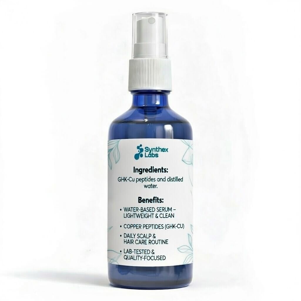 GHK-Cu Copper Peptide Hair & Scalp Serum - 2400mg Water-Based Formula for Softness & Shine | 4% Copper Peptides