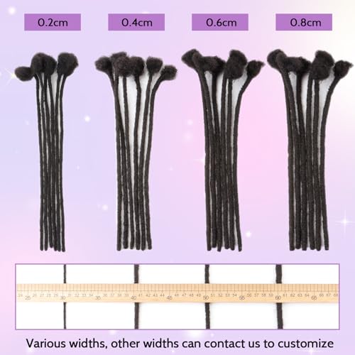 SheaSculpt 8in 10 Strands Human Hair Loc Extensions 0.4cm