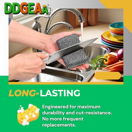 Heavy Duty Non-Scratch Kitchen Sponges - 2 Pack, Durable & Multi-Purpose