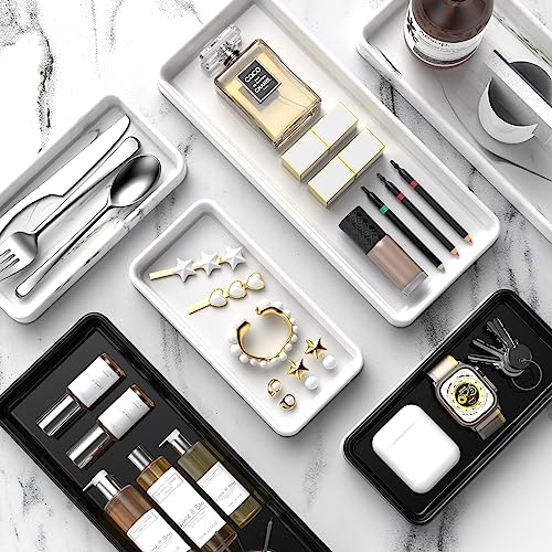 Gurygo 8" White Ceramic Vanity Tray - Versatile Bathroom & Kitchen Organizer