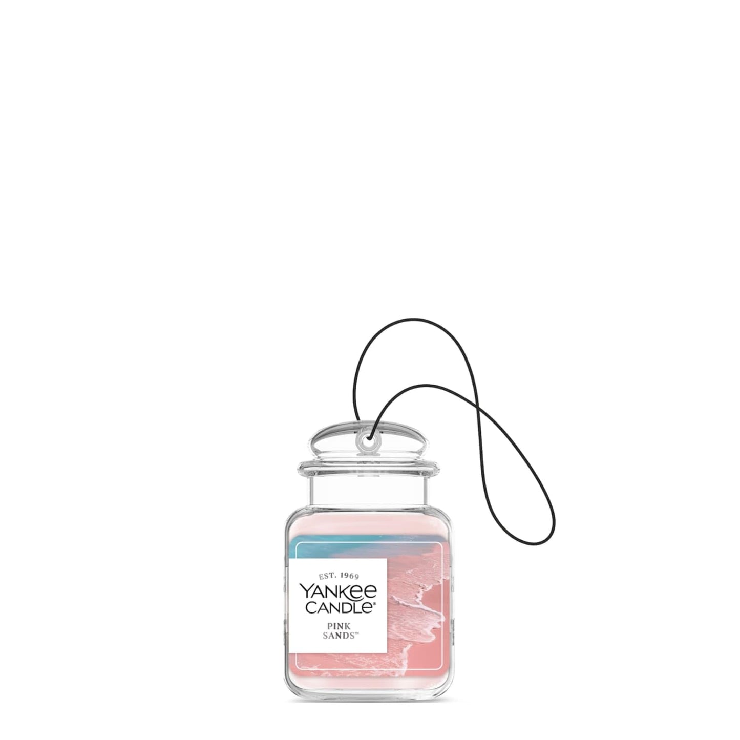 Yankee Candle Car Jar Ultimate Hanging Air Freshener, Pink Sands, Up to 30 Days Odor Neutralization