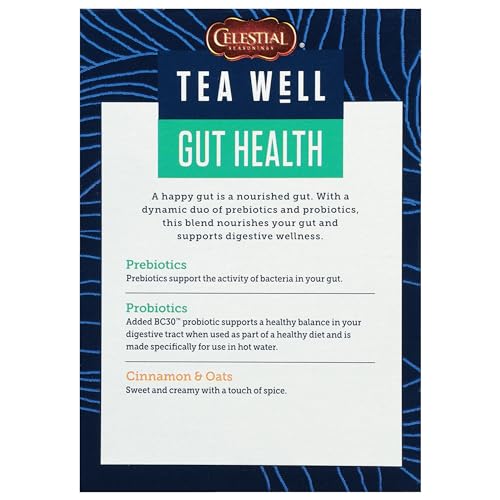 Celestial Seasonings TeaWell Organic Gut Health Herbal Tea - Cinnamon Oat, 24 Count