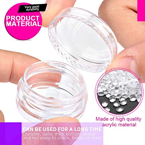 GBSTORE 3 Gram Clear Plastic Cosmetic Jars - 10 Pack