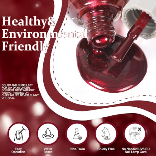 Major Dijit Pearl Wine Red Quick Dry Nail Polish 12ml - Non-Toxic