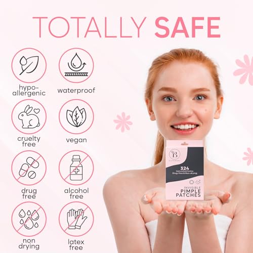 BLOOMORA Hydrocolloid Pimple Patches - 324 Count, Clear & Discreet