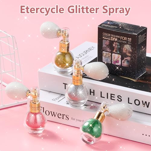 Etercycle Gold Glitter Spray for Face & Body - Fine Shimmer Powder