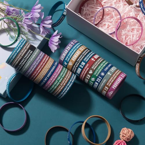 12-Pack Inspirational Bible Verses Silicone Wristbands