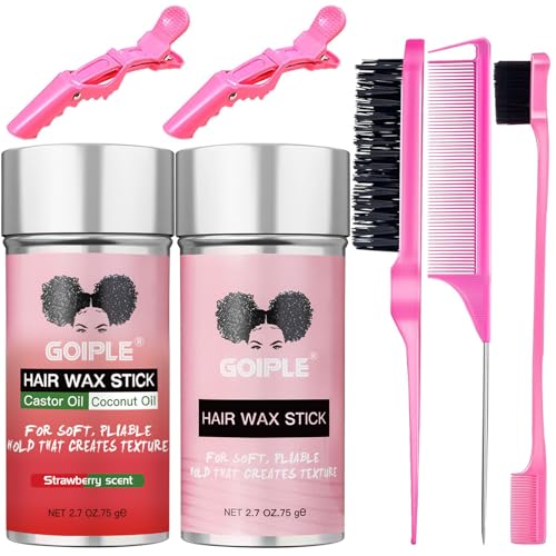 Goiple Hair Wax Stick for Frizz Control & Styling, Long-Lasting Shine & Flexibility, 2 x 2.7 oz