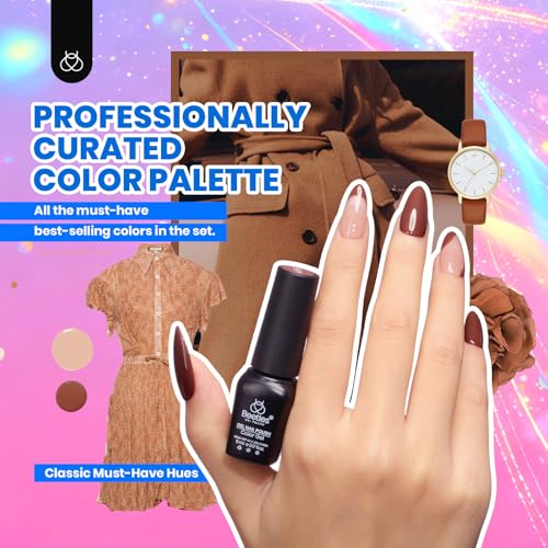 beetles 44pcs Gel Nail Polish Set - 36 Colors Colorful Muse Gel Polish Kit Pink Nude Red Yellow Green Black White Glitter Nail Kit Base Top Coat UV LED Needed Salon DIY Home Gift for Women