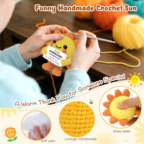 Handmade Crochet Sunshine Thank You Gift for Women & Coworkers