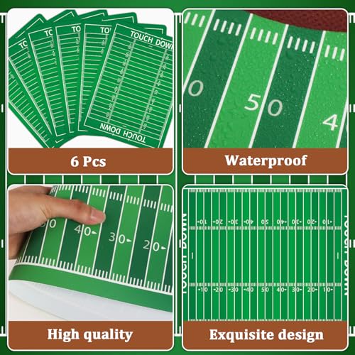 Football Placemats Set of 6 - Waterproof Rugby Table Mats