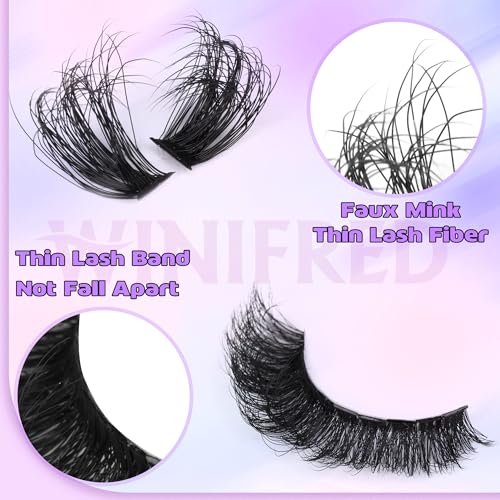 Winifred Wispy Volume Cluster Eyelash Extensions 240pcs - D Curl Mink Lashes