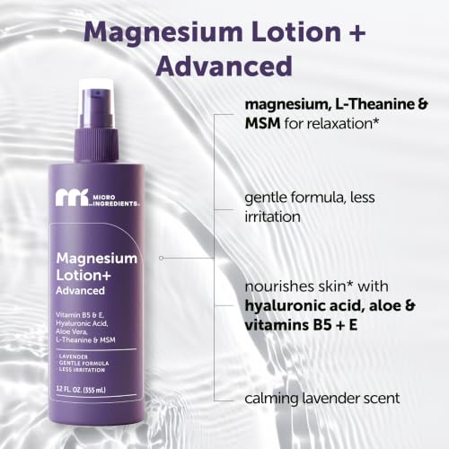 Micro Ingredients Magnesium Lotion for Sleep & Muscle Recovery, 12 fl oz