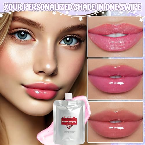JCOOS Color Changing Lip Gloss Base - 2 Pack DIY Moisturizing Lip Oil