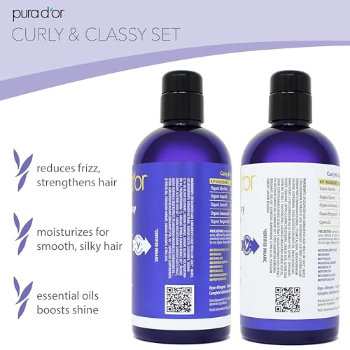 PURA D'OR Curly & Classy Hydrating Conditioner, 16oz - Frizz Control