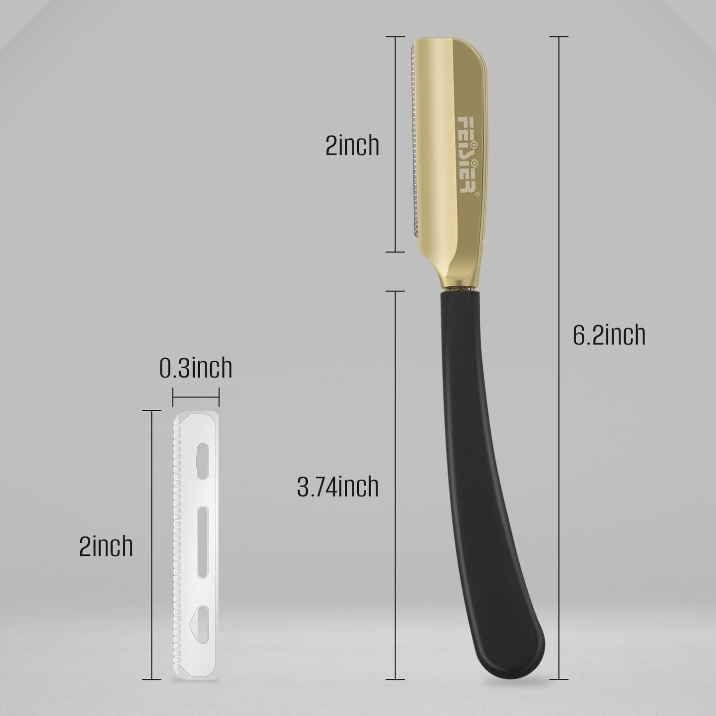 FEISIER Straight Razors for Men, Professional Straight Single Edge Razor Kit, Silicone Handle Straight Razor with Guard,Stainless Steel Barber Razor for Shaving,Salon Shavette,10 Blades Included