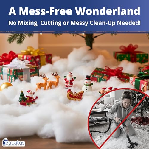 Eucatus Fluffy Fake Snow Sheet - 15 sqft Realistic Christmas Decoration