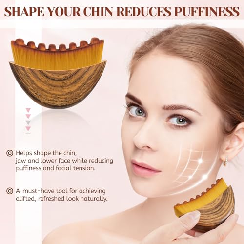 2 Pack Lymphatic Face Brush for Lymphatic Drainage & Skin Sculpting, Soft Bristles, Travel Case