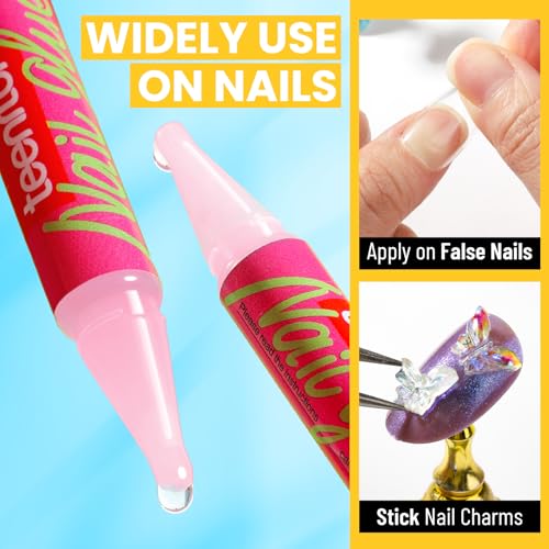 Teenitor Nail Glue for Press-On Nails - 15pcs Strong Adhesive