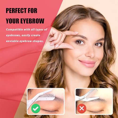 Eyebrow Trimming Scissors with Comb - Ergonomic Steel Design