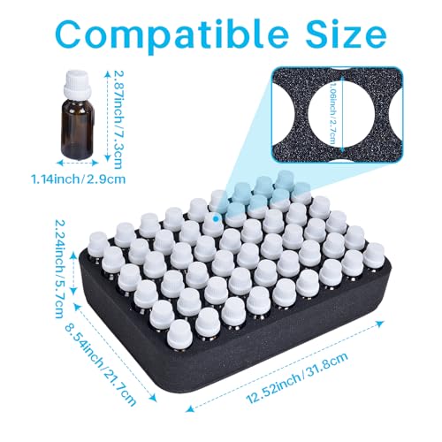 LANDFOBO Essential Oil Organizer Foam Holder - 54 Slot Storage for Bottles