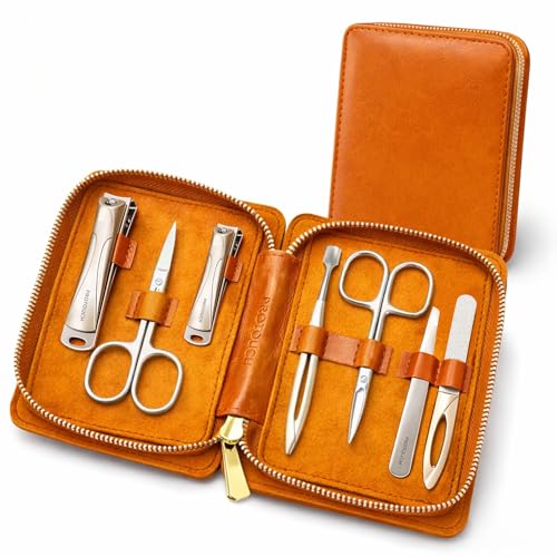 PROTOUCH Premium Manicure Set with Vegan Leather Case - Professional Nail Grooming Kit for Men & Women