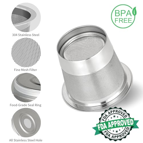 Reusable K Cups & Coffee Filter Basket for Ninja PB051/PB041 - Stainless Steel, Dishwasher-Safe