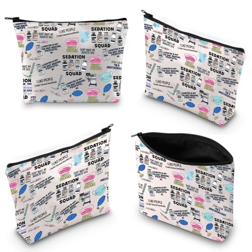 Anesthesiologist Makeup Bag - Cotton Linen Cosmetic Organizer Gift