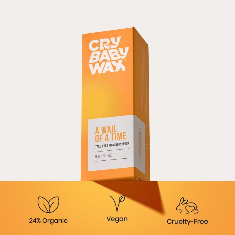 Crybaby Wax A Wail of a Time Talc-Free Priming Powder, Aluminum-Free Pre-Wax Body & Face Powder, Oil & Moisture Absorbing, Dry Shampoo Alternative, 3 Oz