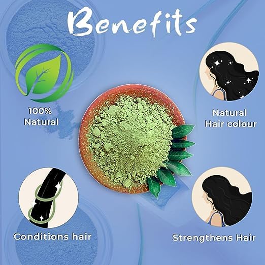BSY Organic Indigo Powder - 100% Natural Hair Color Dye (227g)