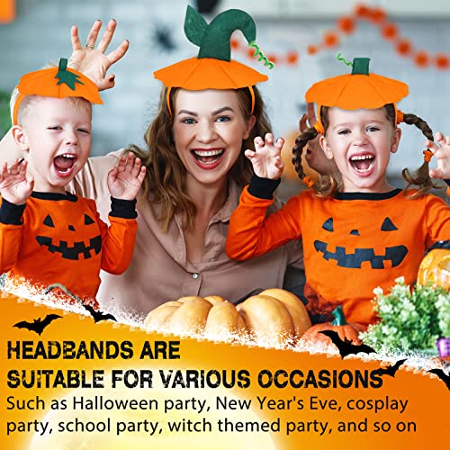 9 Pcs Halloween Pumpkin Headbands - 3 Festive Styles Foam Hair Hoops