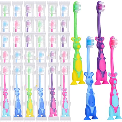 Gerrii Kids Kangaroo Toothbrushes with Suction Base - 50 Pack Bulk