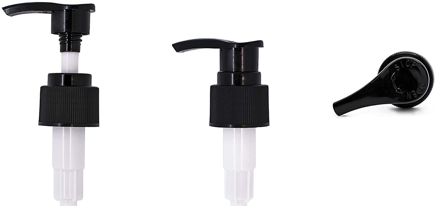 Empty Lotion Pump Bottles - 8 Oz Refillable BPA-Free Plastic Containers | Clear for Soap, Shampoo, Lotions & Creams (Pack of 2, Black)