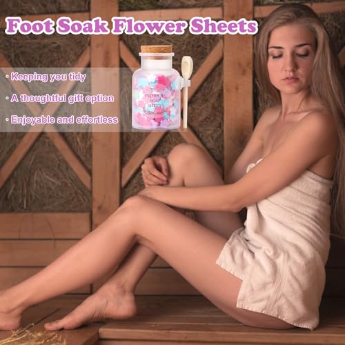 DOSTATNI Flower Paper Soap Sheets & Bath Salt Jar - Pedicure Foot Soak Set