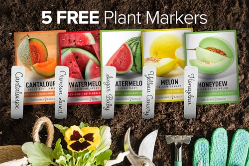 5 Variety Pack Melon Seeds - Cantaloupe, Watermelon & Honeydew