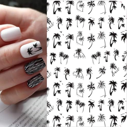Palm Tree Nail Stickers - 2 Sheets Tropical Nail Art Decals