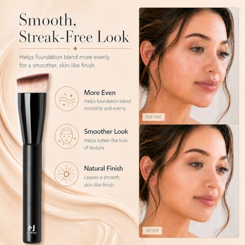 JoMay 15° Angled Foundation Brush - Black Single Brush for Liquid Makeup